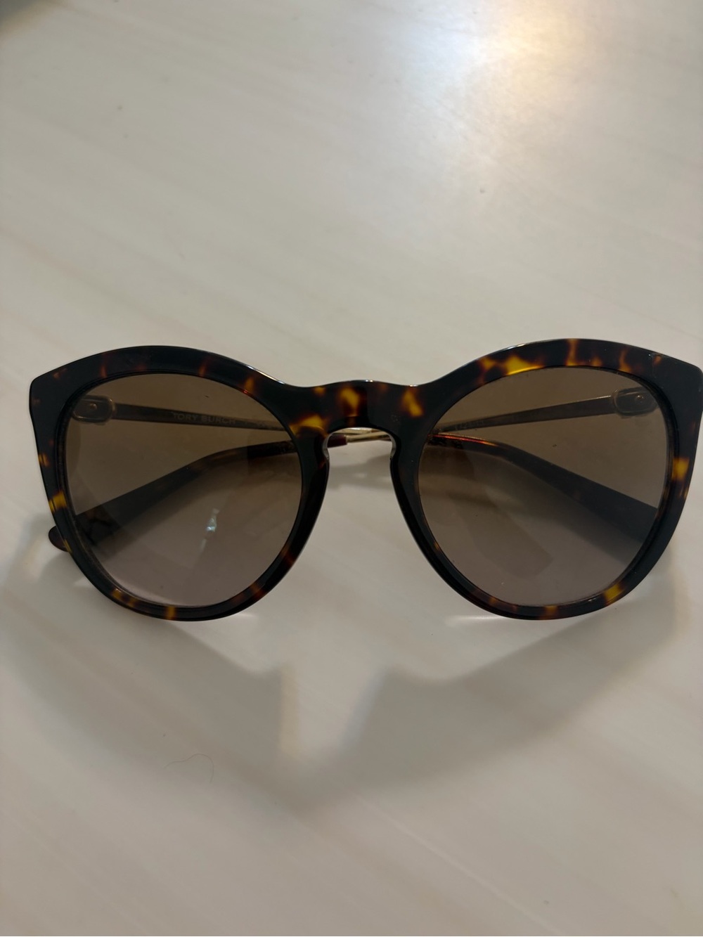 Tory Burch Women’s Tortoiseshell Round Sunglasses - Brown Lenses